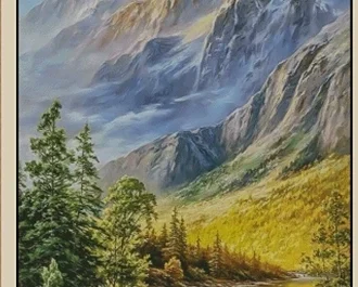 Golden Mountain Deer 14CT 16CT Print Canvas Cross Stitch DIY Set Kit Needlework Embroidery 201 Colors